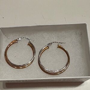 Elegant Gold and Silver Hoop Earrings